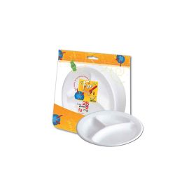 Fun 3-Compartment Foam Plate White