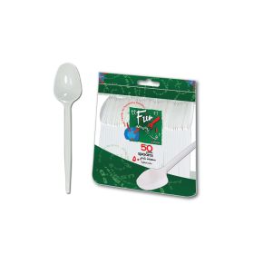 Fun Plastic White Spoon 6.5"