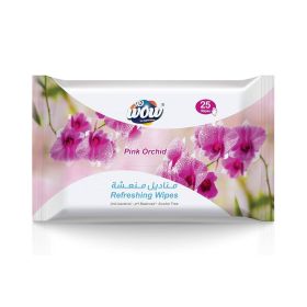 Wow Anti-Bacterial Refreshing Wipes Orchid 25S