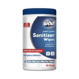 Wow Anti Bacterial Sanitizer Wipes Can 80S