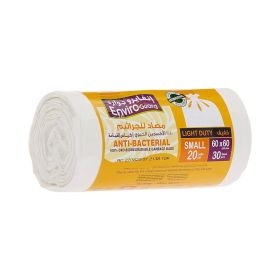 Enviro Guard Anti-Bacterial 60X60CM 20 Gallon Small White Garbage Bags