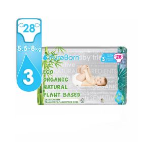 PureBorn 5.5 to 8 Kg Size 3 Organic Plant Based Diapers