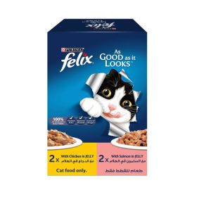 Felix Adult Cat With Chicken and Salmon Wet Food
