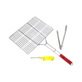 BBQ Grill Meat Large + Tong + Gas Lighter