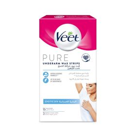 Veet Pure Cold Wax Strips Sensitive Skin Underarm