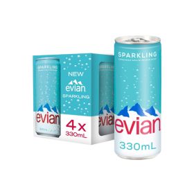Evian Sparkling Mineral Water Can 330ml