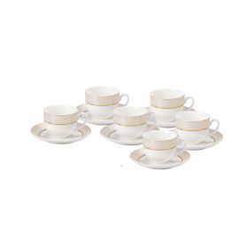 Shallow Cup and Saucer With Gold Rim FPR-20 