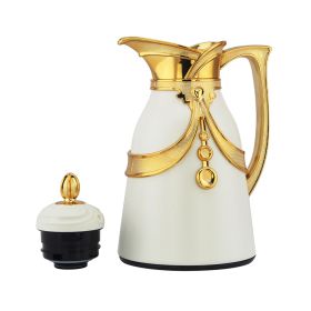 Arabic Flask Matte Cream White & Golden