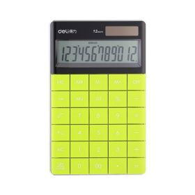 Deli Calculator Plastic-12 Digits Green E1589