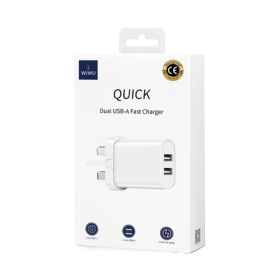 Wiwu Dual Usb Uk Fast Charger - White