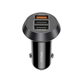 Totulife Smart Series Car Charger QC + 3 in 1 Cable - Black