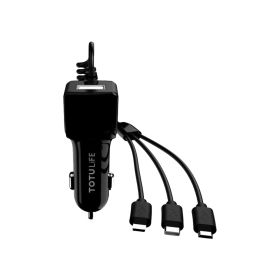Totulife Sharp Series 3 in 1 Car Charger - Black