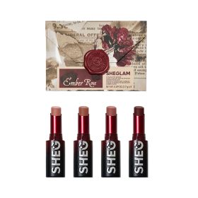 Sheglam 4-Piece Ember Rose Dynamatte Boom Matte Lipstick Set