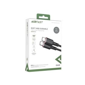 Acefast USB-C To USB-C Zinc Alloy Silicone Charging Data Cable 1.2m Black