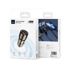Wiwu 95W Zinc Alloy Translucent Black Geek Car Charger