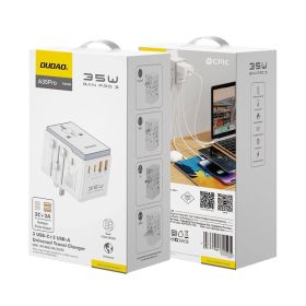 Dudao 35W Dual USB-C & Dual USB Port Universal Travel Adaptor
