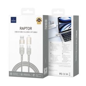 Wiwu 100W Raptor USB-A + USB-C to USB-C + iP Cable