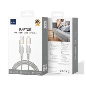 Wiwu Raptor USB-A+USB-C to USB-C+iP Cable