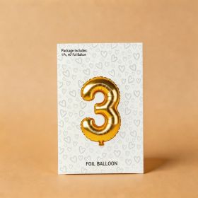Foil Number Balloon 3 Deflated