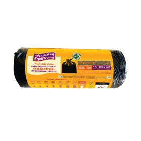 Enviro Guard Anti-Bacterial 120X140CM 79 Gallon XXXL Black Garbage Bags