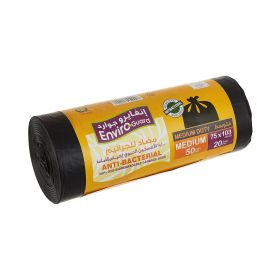 Enviro Guard Anti-Bacterial 75X103CM 50 Gallon Medium Black Garbage Bags