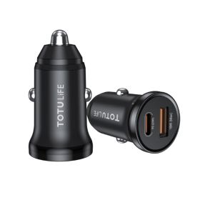 Totulife Mini Car Charger PD 20w + Qc - Black