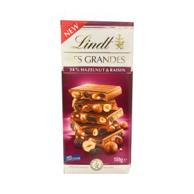 Lindt Les Grandes 34% Hazelnut & Raisin Chocolate
