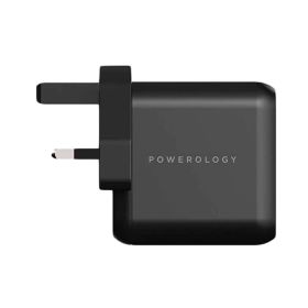 Powerology 3-Output 65w Pd Gan Charger P65pdwuk Black