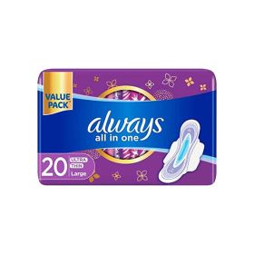 Always All in One Ultra Thin Large Sanitary Pads with Wings