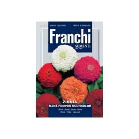 Franchi Flower Zinnia Dwarf Pompom Mixed Seeds