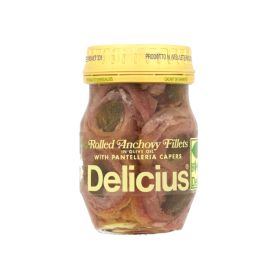 Delicius Anchovy Fillets W/Capers In Olive Oil 90G