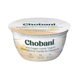 Chobani Madagascar Vanilla & Cinnamon Flavoured Less Sugar Greek Yogurt