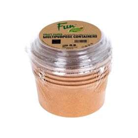 Fun Kraft Eco Paper Multipurpose Container Clear Lid 500ml
