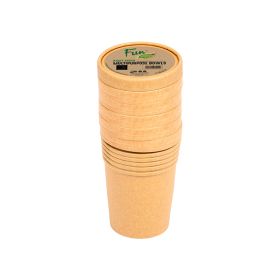 Fun Kraft Eco Paper Multipurpose Bowls with Lids 16Oz