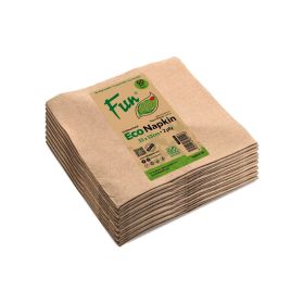 Fun Unbleached 2 Ply Eco Napkins 33x33cm