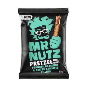 Mr Nutz Peanut, Hazelnut & Salted Caramel Mini Pretzels Sticks