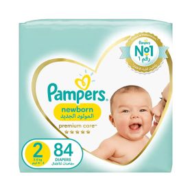 Pampers Premium Care Newborn Size 2 Taped Diapers