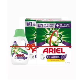 Ariel Lavender Freshness Detergent Powder + Liquid Detergent with Lavender For Front & Top Load