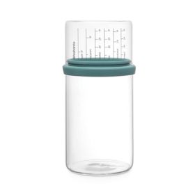 Brabantia Glass Storage Jar with Measuring  Cup Mint