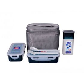 Lock & Lock Grey Lunch Bag Set