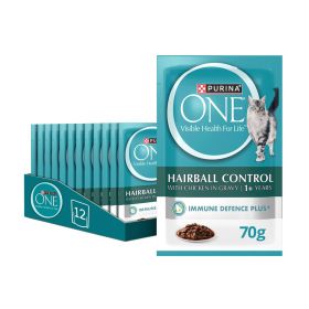 Purina One Hairball Control Wet Cat Food with Chicken Gravy