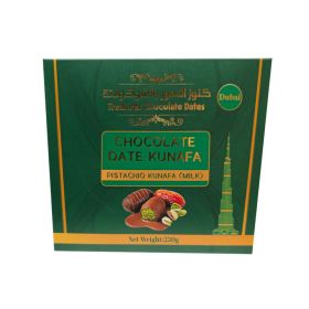 Treasures Chocolate Dates with Pistachio Kunafa in Milk Chocolate