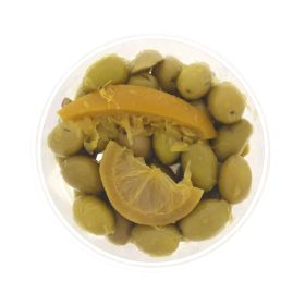 Moroccan Green Olives With Lemon Pieces