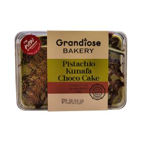 Pistachio Kunafa Chocolate Cake