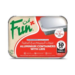 Fun Containers Fun Aluminium Containers With Lid 1060cc - Grandiose.ae