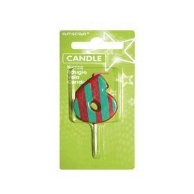 Amscan Number 6 Stripes Candle