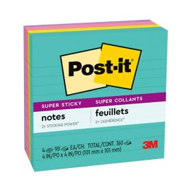 Post It 4x4 Inches Super Sticky Neon Notepads