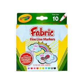 Crayola Fineliner Fabric Markers 10'S