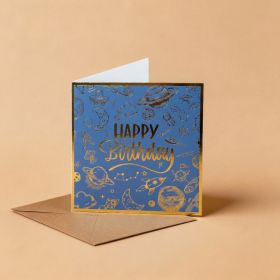 Blue Happy Birthday Greeting Card