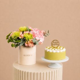 Forest Mix with Pistachio Cake & Happy Birthday Acrylic Stick